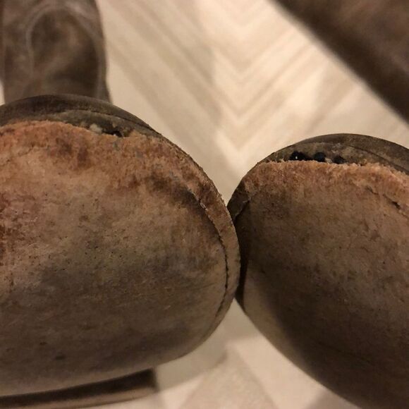 Frye Grey Distressed Paige Tall Pull-on Boots - Picture 7 of 8